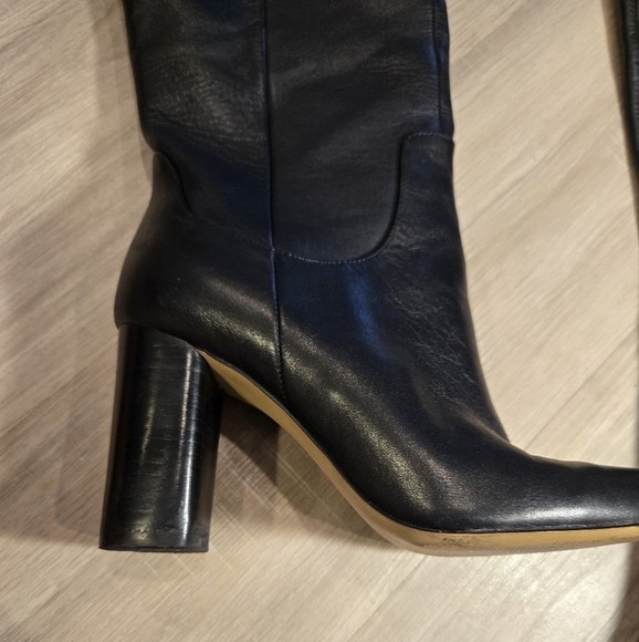 Gibson & Latimer Alexis Leather Block Heel Boots Below Knee Sz 9.5 - Picture 13 of 15